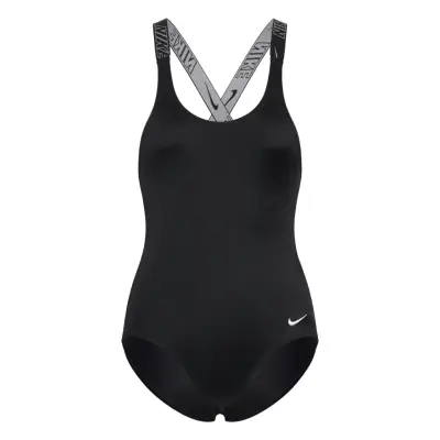 NIKE SWIM Nike Logo Tape Crossback Piece Svart