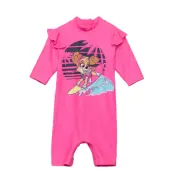 Nmfmiri Pawpatrol 3/4 Uv Suit Cplg *Villkorat Erbjudande Swimwear UV Clothing UV Suits Rosa Name It