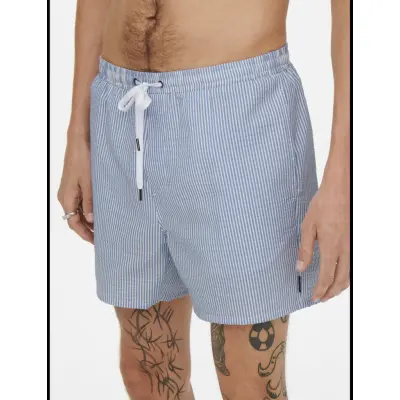 ONLY & SONS Onsted Stripe Seersucker Swim Noos - Multi/patterned - XS