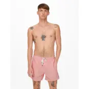 ONLY & SONS Onsted Stripe Seersucker Swim Noos - Red - M
