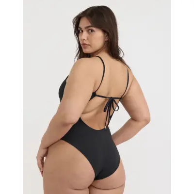 Organic Basics Swim Open Back One-Piece - Black - XS