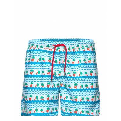 Palm Beach Swim Shorts Badshorts Blå Happy Socks