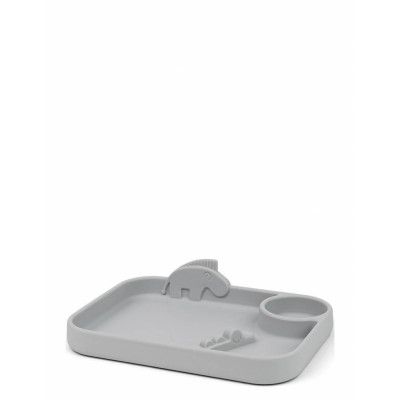 Peekaboo Compartment Plate Deer Friends Home Meal Time Plates & Bowls Plates Grå D By Deer