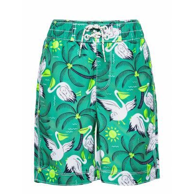 Kids 100% Recycled Polyester Pelican Board Shorts Badshorts Grön GAP