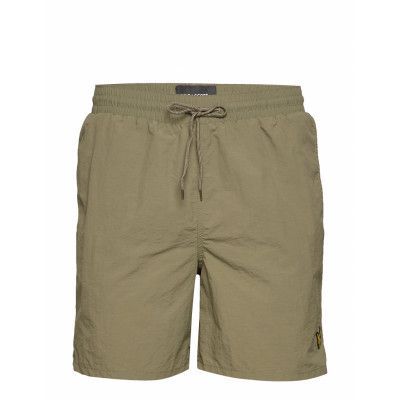 Plain Swim Short *Villkorat Erbjudande Badshorts Khakigrön Lyle & Scott