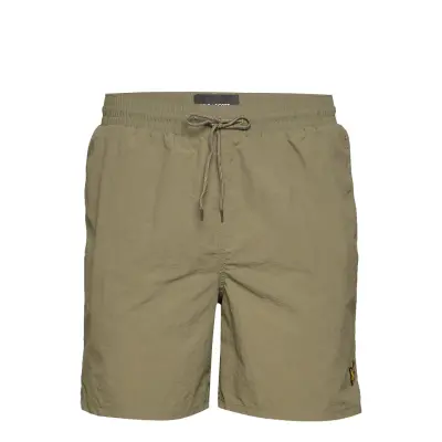 Plain Swim Short *Villkorat Erbjudande Badshorts Khakigrön Lyle & Scott