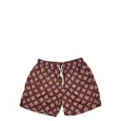 Portia 1924 Floral Swim Shorts Burgundy