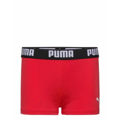 Puma Swim Boys Logo Swim Trunk 1P *Villkorat Erbjudande Badshorts Röd Puma Swim