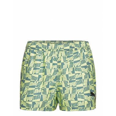 Puma Swim Men Block Logo Short Shor Badshorts Grön Puma Swim