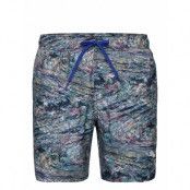 Puma Swim Men Printed Mid Shorts 1P Badshorts Blå Puma Swim