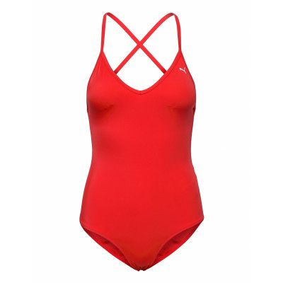 Puma Swim Puma Swim Women Vneck Padded Swimsuit 1P Röd