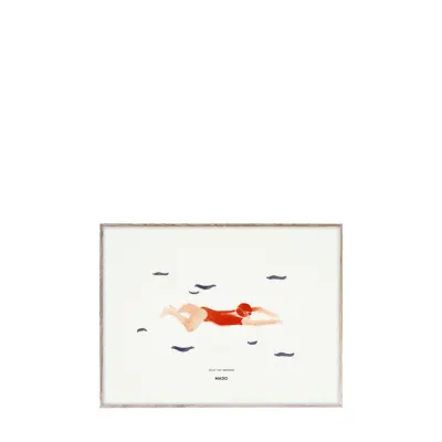 Sally The Swimmer - 30X40 *Villkorat Erbjudande Home Decoration Posters & Frames Posters Illustrations Multi/mönstrad MADO