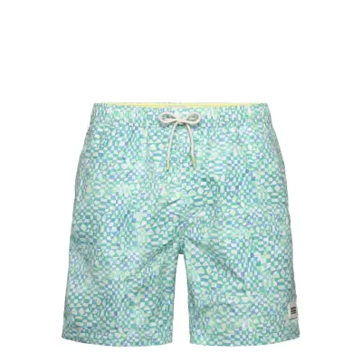 Scotch & Soda Mini-Printed Mid-Length Swimshort Blå