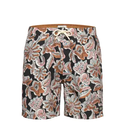 Scotch & Soda Printed Midlength Swim Shorts - Black - L