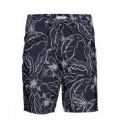 Sea Flower Swimshorts Badshorts Blå Knowledge Cotton Apparel