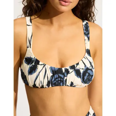 Seafolly Rococo Ruched Bralette - Black - 42