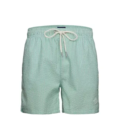 Seersucker Swim Shorts Classic Fit Badshorts Grön GANT
