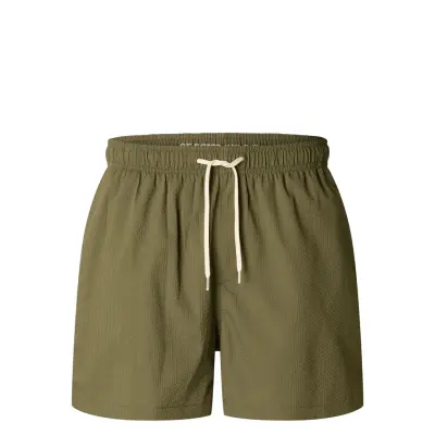Selected Slhcooper-Seersucker Swimshorts Grön