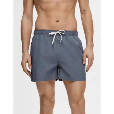 Selected Slhcooper-Seersucker Swimshorts - Blue - S
