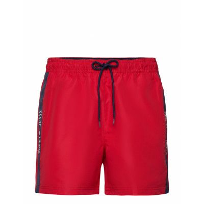 Sf Md Side Tape Badshorts Röd Tommy Hilfiger