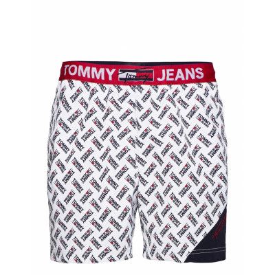 Sf Medium Drawstring-Print Badshorts Vit Tommy Hilfiger