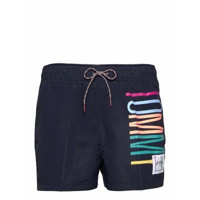 Sf Short Drawstring Badshorts Blå Tommy Hilfiger