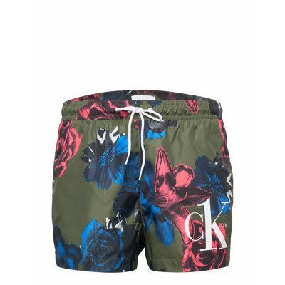 Short Drawstring-Print Badshorts Multi/mönstrad Calvin Klein