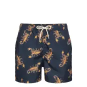 Slhclassic Aop Swimshorts W Badshorts Blå Selected Homme