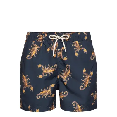 Slhclassic Aop Swimshorts W Badshorts Blå Selected Homme