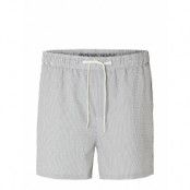 Slhcooper Seersucker Swimshorts Bottoms Shorts Casual Blue Selected Homme