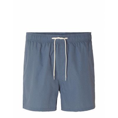 Selected Slhcooper Seersucker Swimshorts W Blå