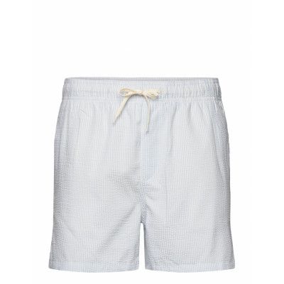 Slhcooper Seersucker Swimshorts W Shorts Casual Blå Selected Homme