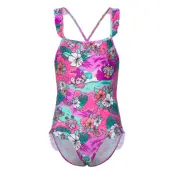 Speedo Girls Learn To Swim Printed Frill Thinstrap - Purple - 3