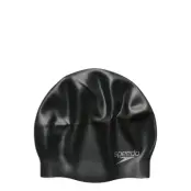 Speedo Plain Moulded Silicone Cap - Black - ONE SIZE