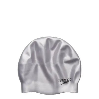 Speedo Plain Moulded Silicone Cap - White - ONE SIZE