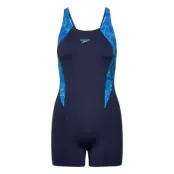 Speedo Womens Hyperboom Splice Legsuit - Blue - 42