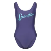 Speedo Womens Logo Deep U-Back Blå