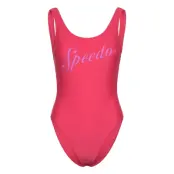 Speedo Womens Logo Deep U-Back Rosa