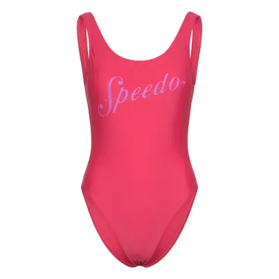 Speedo Womens Logo Deep U-Back Rosa