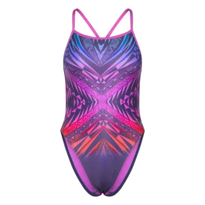 Speedo Womens Placement Digital Vback Lila