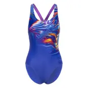 Speedo Womens Placement Powerback Blå