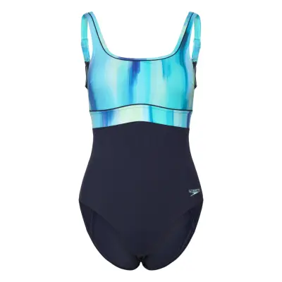 Speedo Womens Shaping Contour Eclipse Printed 1 Pc Marinblå