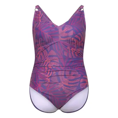 Speedo Womens Shaping Printed V Neck 1 Pc Lila