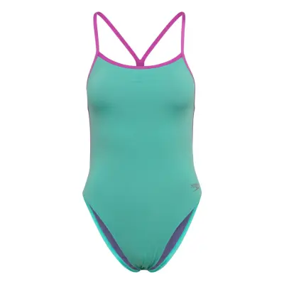 Speedo Womens Solid Vback Blå