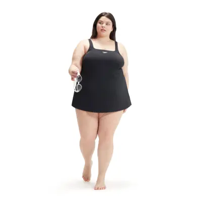 Speedo Womens Swim Dress (+) - Black - 48