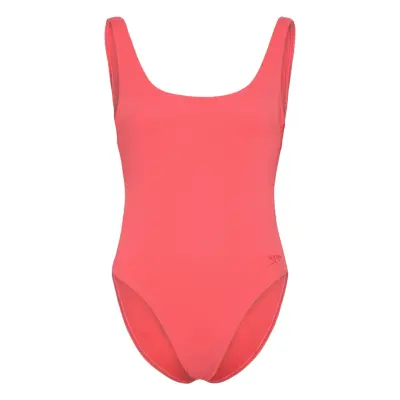 Speedo Womens Textured Deep U-Back Röd