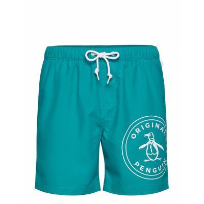 Stamp Logo Swimshort Badshorts Blå Original Penguin
