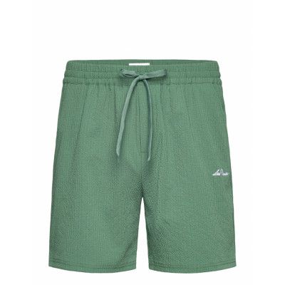 Stan Seersucker Swim Shorts 2.0 Badshorts Grön Les Deux