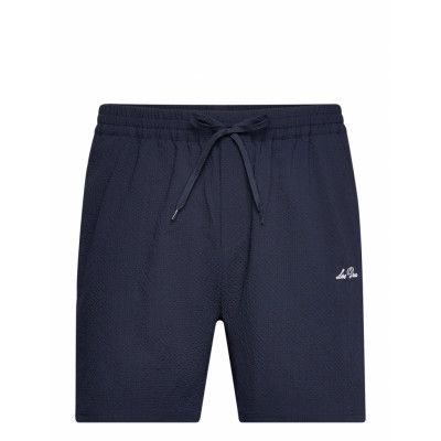 Les Deux Stan Seersucker Swim Shorts 2.0 Marinblå