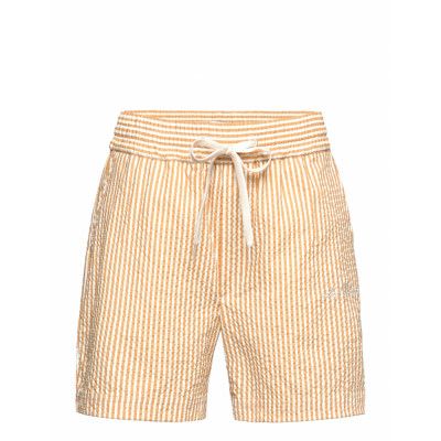 Les Deux Stan Stripe Seersucker Swim Shorts Gul